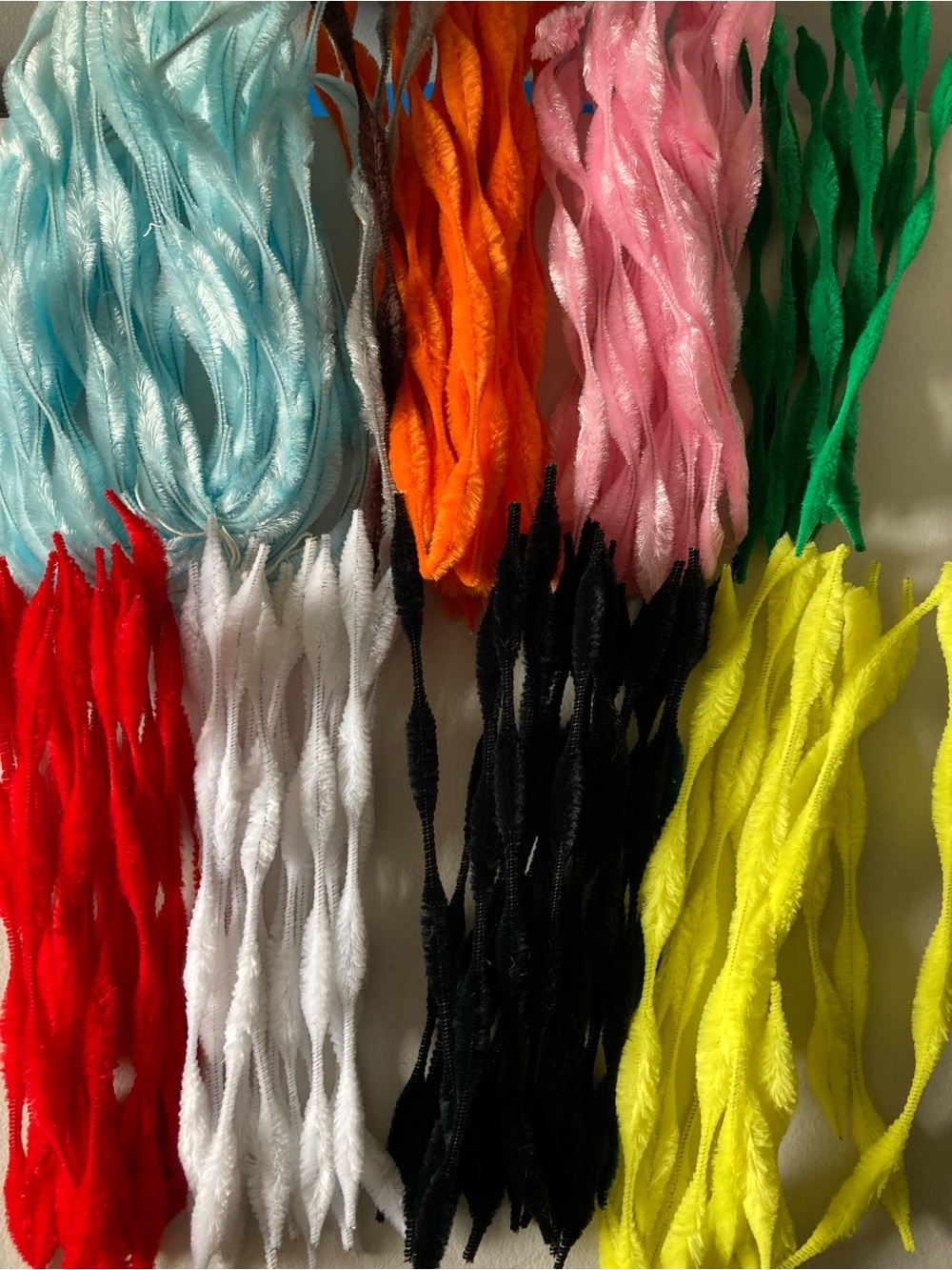 Assorted Large Lot Multicolor Craft Pipe Cleaners Bump Chenille Stems Bundle